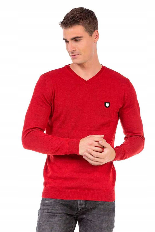 Cipo & Baxx svetr pánský CP242 L červená