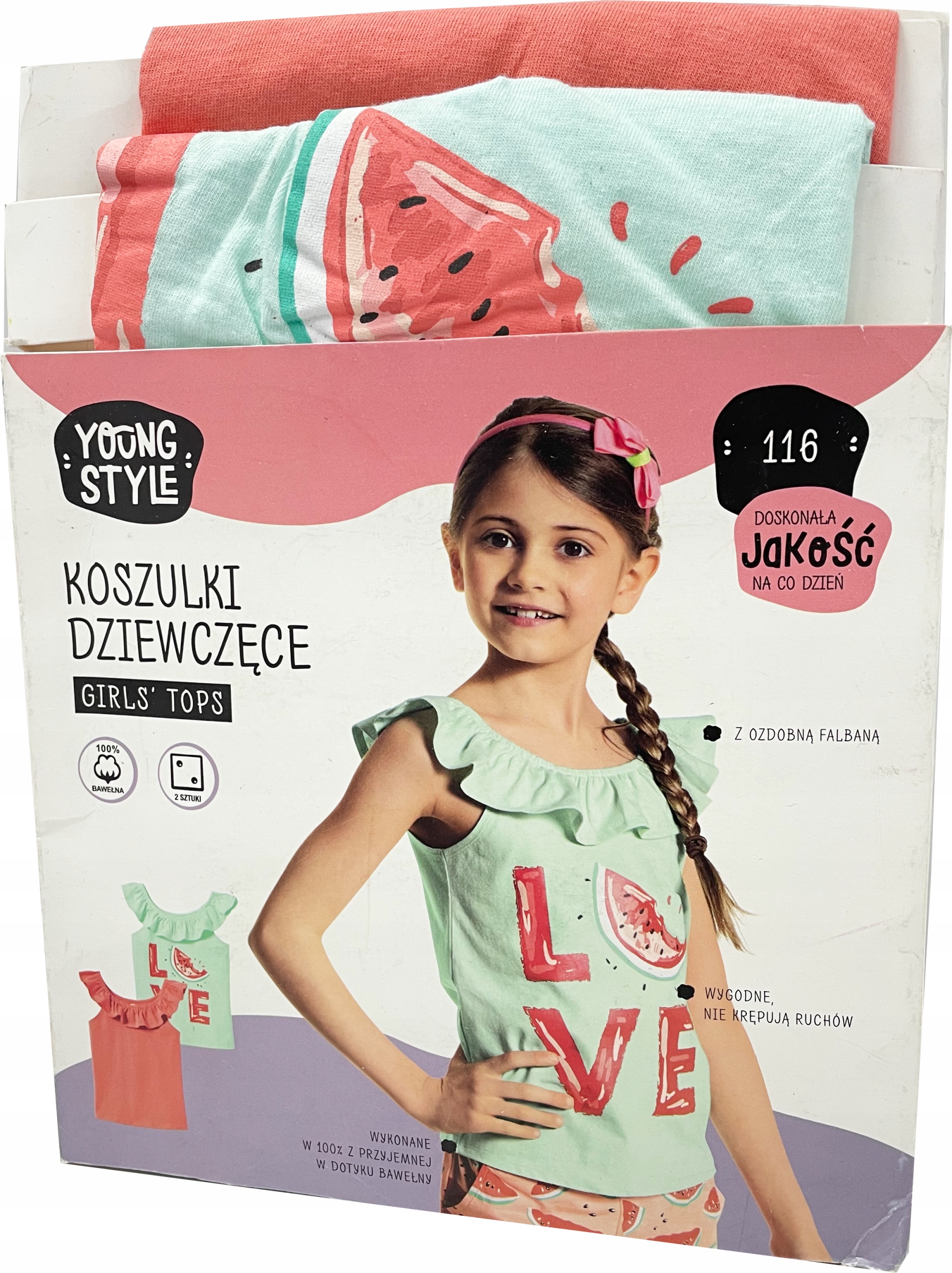 

YoungStyle Koszulki dziewczęce 2szt. r. 128