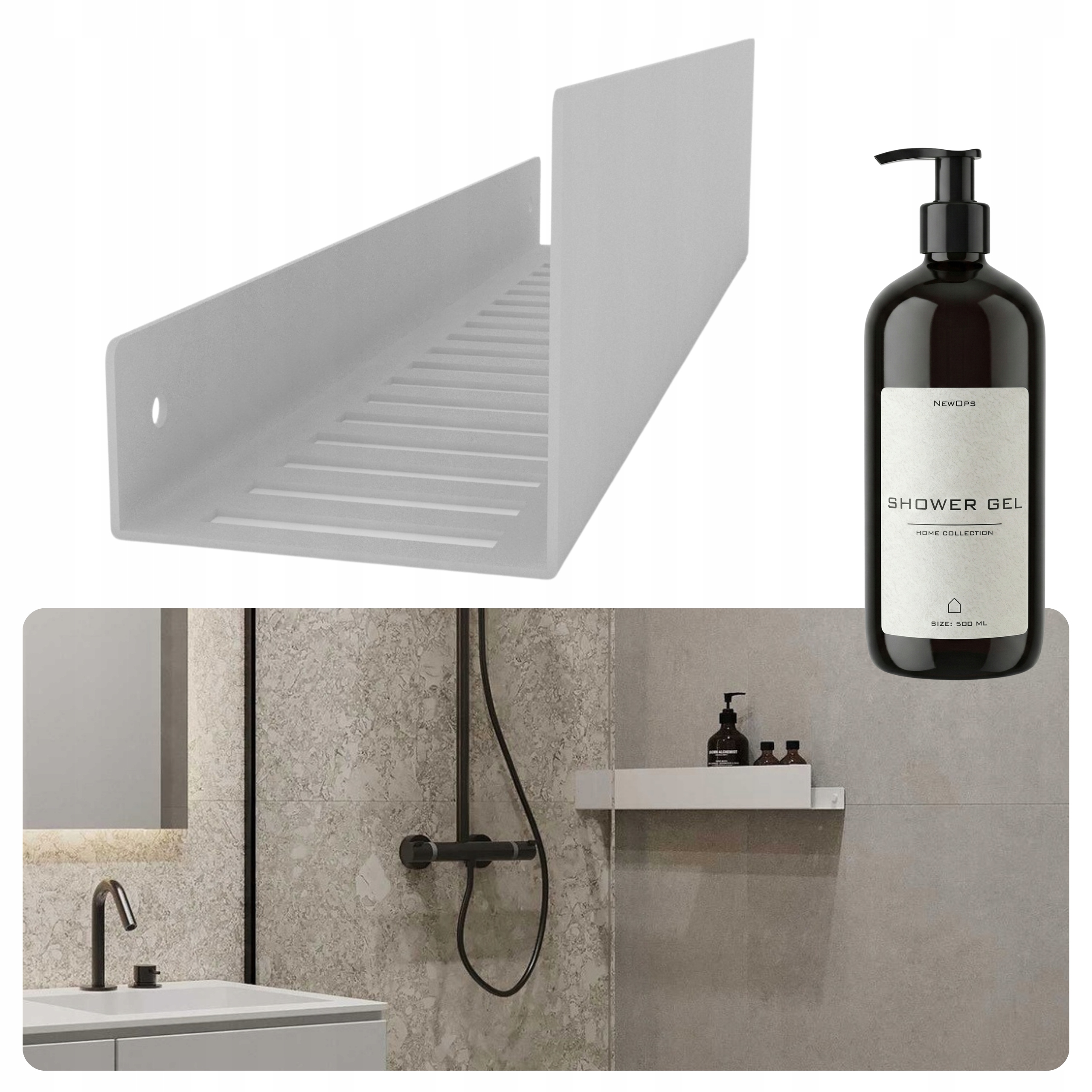 Závěsná Sprchová Polička Do Koupelny Pod Sprchový Kout Kov 30 cm Dárek