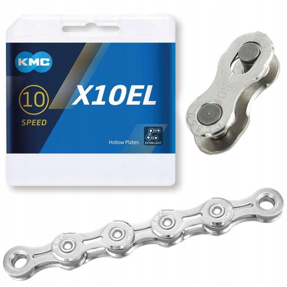 Łańcuch Kmc X10EL, srebrny, 114 ogniw, 5,88 mm, 10-rzędowy, Box