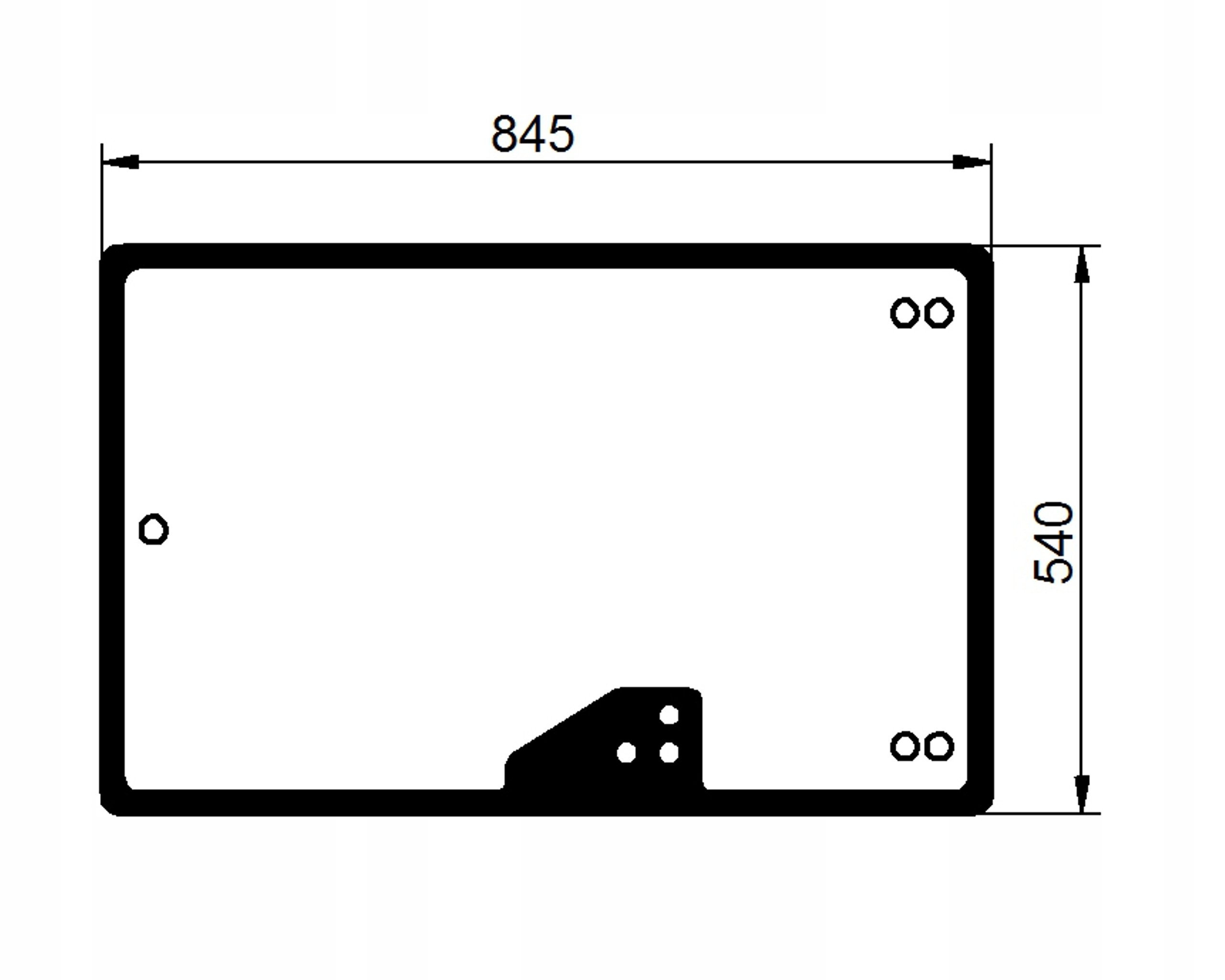 sklo John Deere teleskopický nakladač 3000 zadní