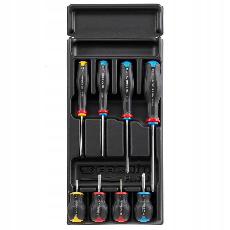 MOD.AT3 - MODUŁ 8 WKRĘTAKÓW DO ŚRUB PŁASKICH, PHILLIPS I POZIDRIV FACOM, FV Liczba elementów zestawy