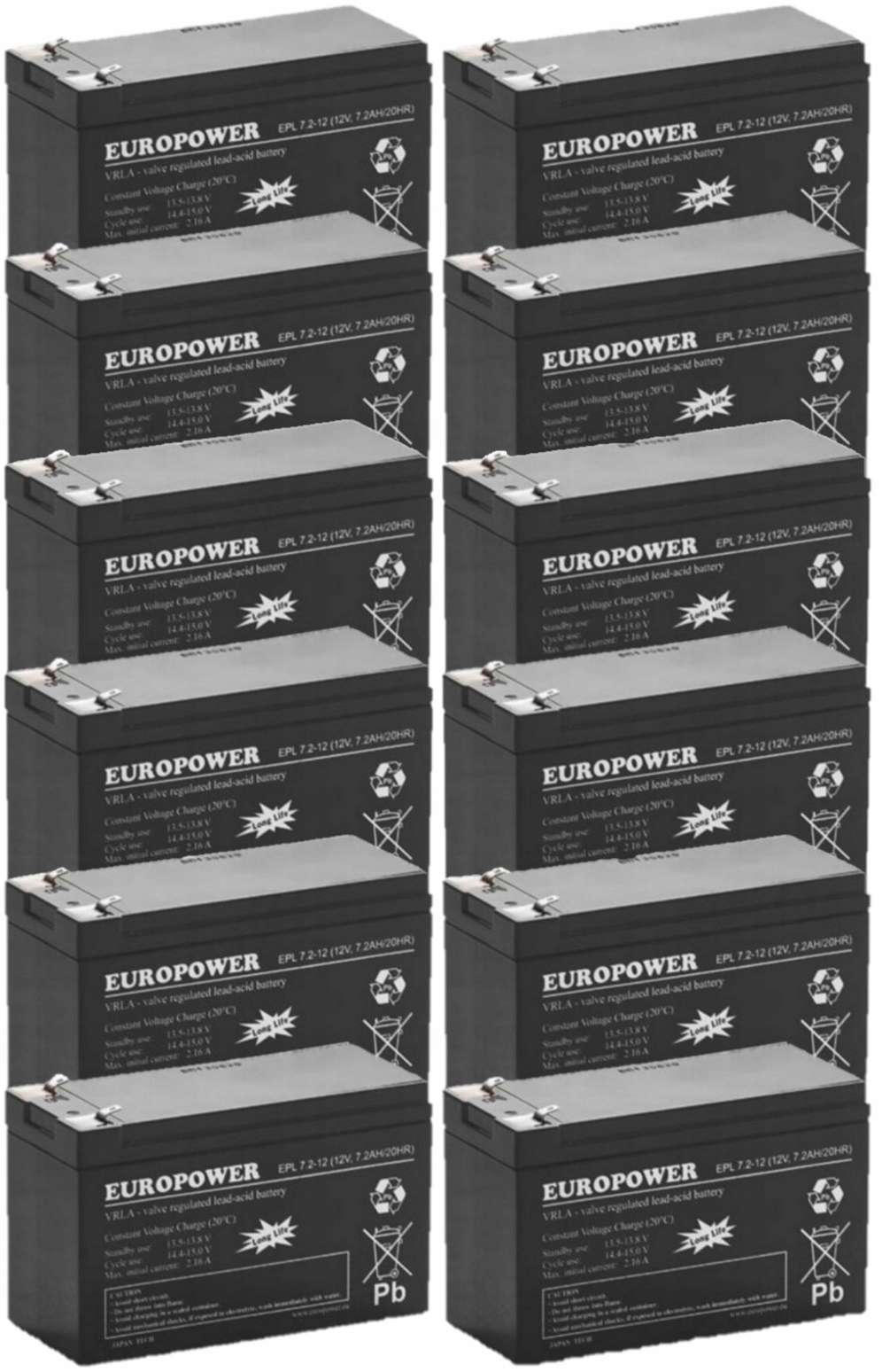 TBC49 Baterie Zestaw Akumulatorów Ups Apc Eaton Powerwalker 12x Epl 7,2-12