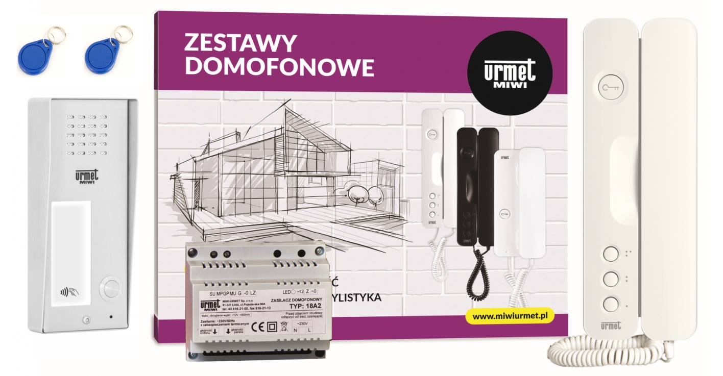 Zestaw domofon natynk Rfid Urmet 6025/401-RF-N