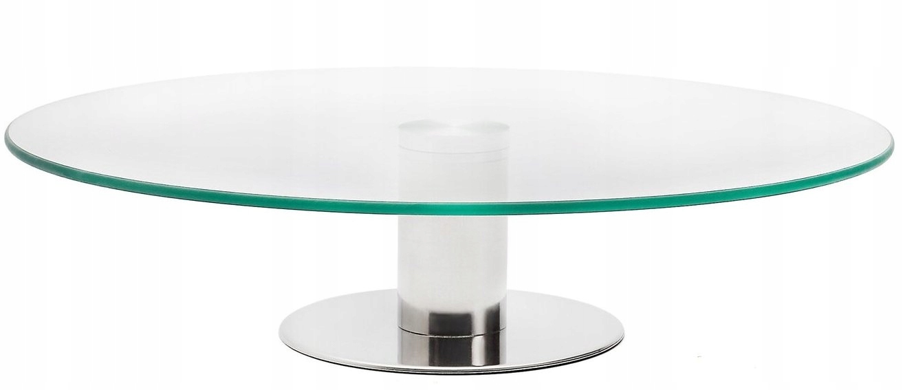 

Patera 30 cm na Tort Ciasto Szkło Stal Obrotowa