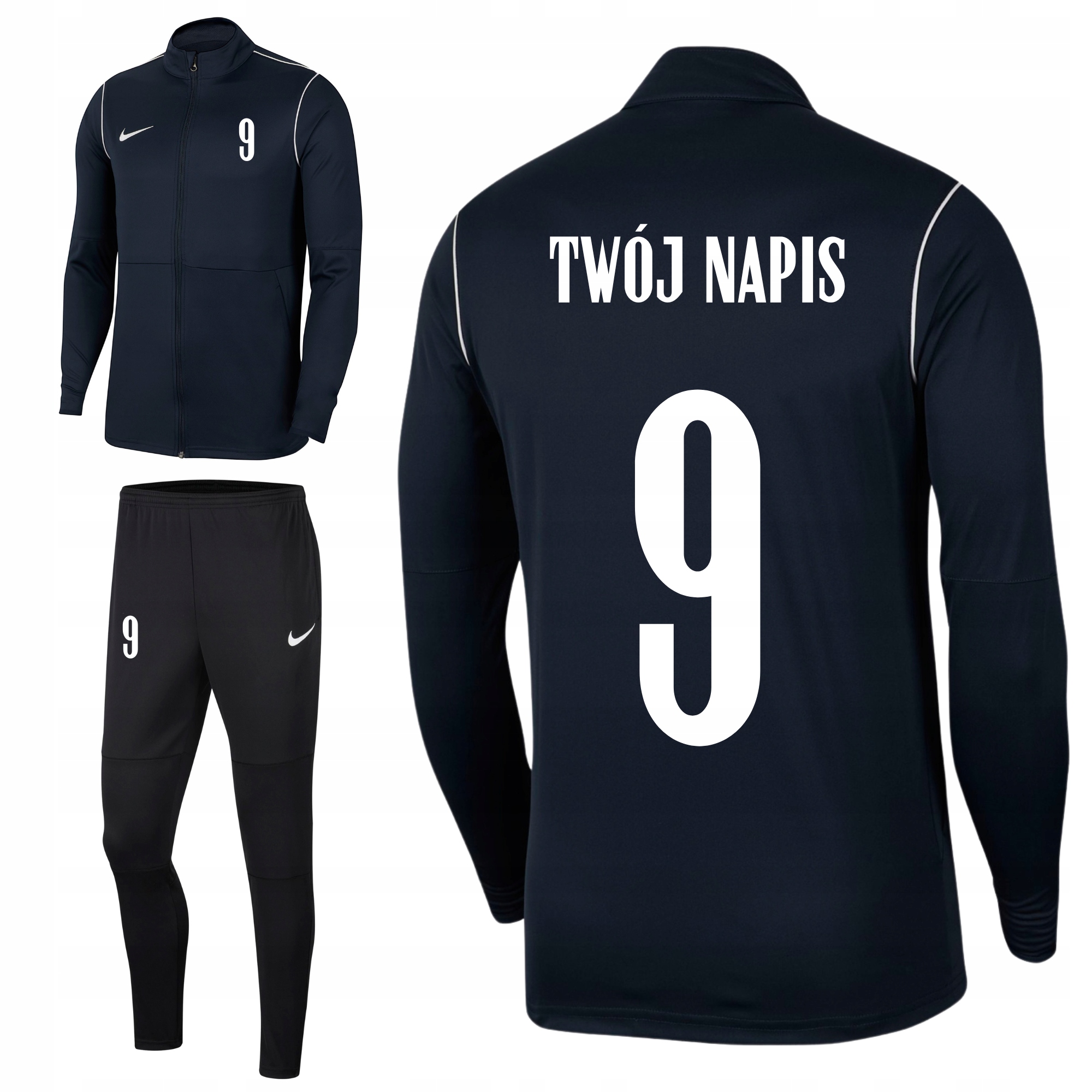 Nike dres komplet piłkarski z NADRUKIEM 122-128 XS strój z napisem junior