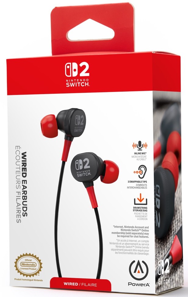 PowerA Nintendo Switch 2 Licencjonowane Słuchawki przewodowe douszne