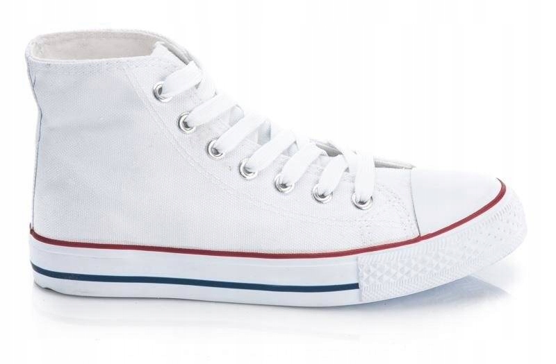 BIAŁE WYSOKIE TRAMPKI TENISÓWKI MĘSKIE 44 Rozmiar 44