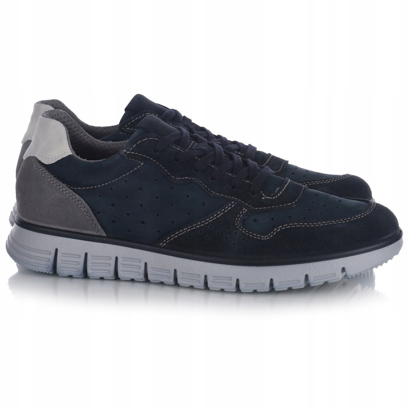 Pánské polobotky Imac 751830 30251/018 Blue/grey tmavě modré Kůže VEL.41