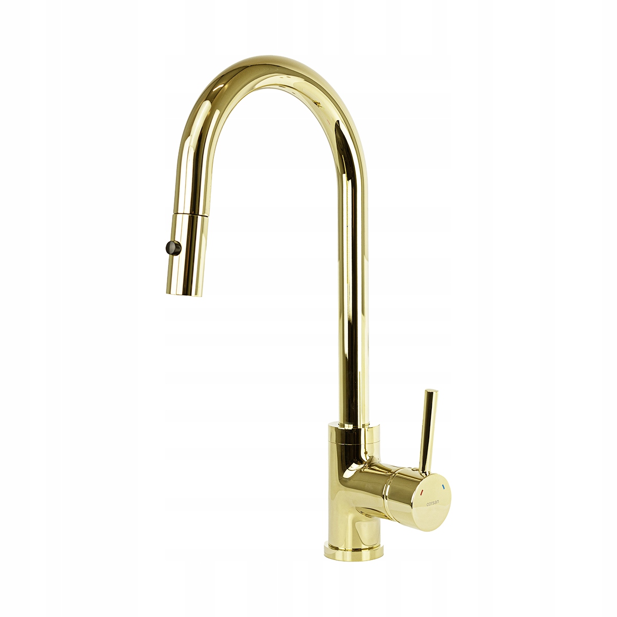 Kuchynská batéria Corsan Lugo zlatá s výsuvným výtokom