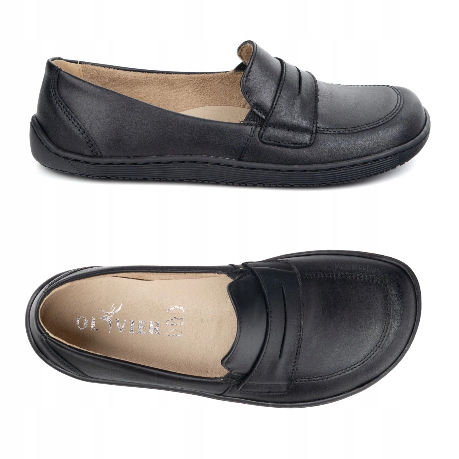 Barefoot Elegantní dámské minimalistické mokasíny 1280 černé 42