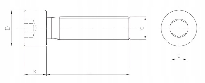 ŚRUBY imbusowe M8x20 pełny gwint 8.8 ocynk 2.5 kg Rodzaj śruba