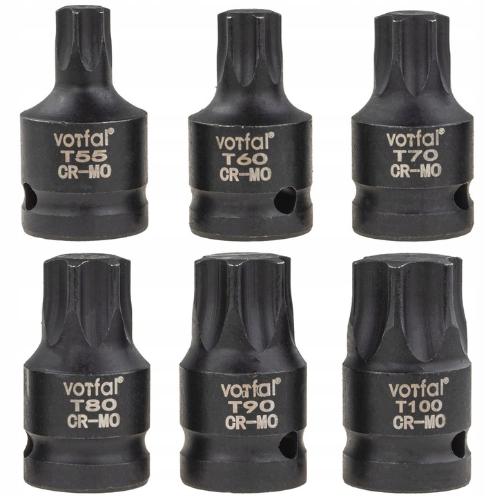 ZESTAW BITÓW KLUCZE NASADOWE UDAROWE TORX T55-T100 1/2" Kod producenta OT805112
