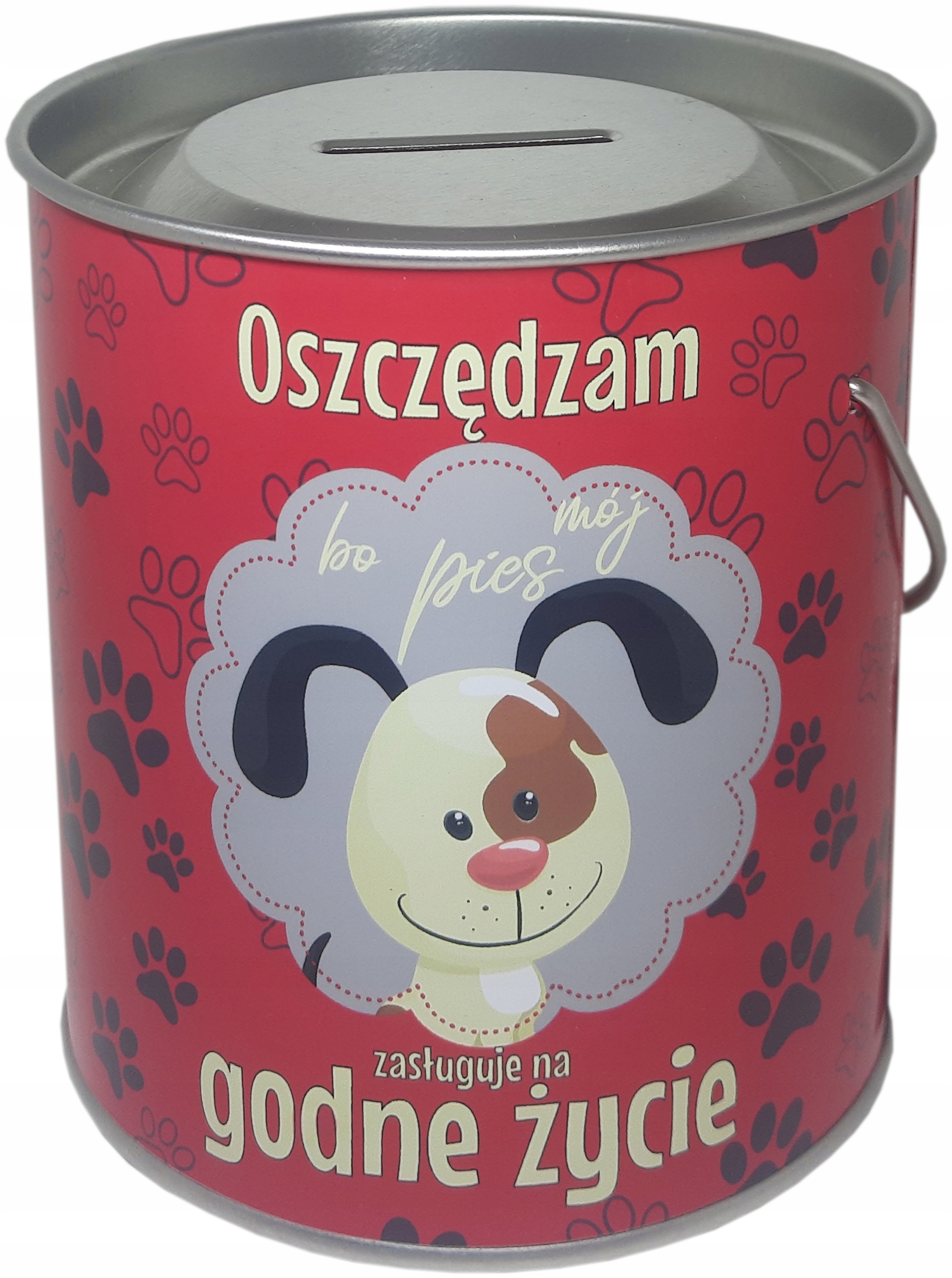 

Skarbonka puszka Oszczędzam pies godne życie