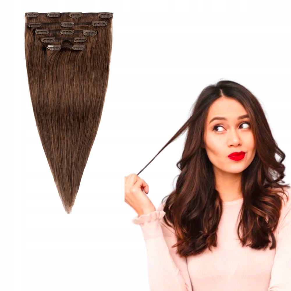 

Włosy naturalne Clip In 40-45cm 65g 6 taśm #4