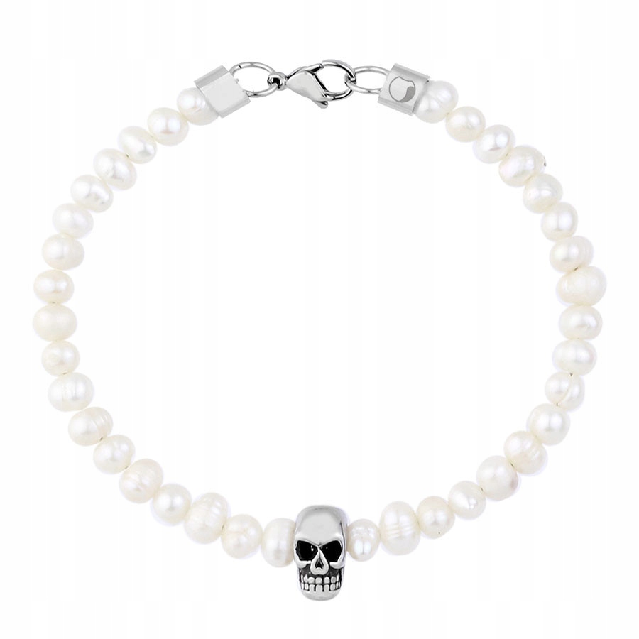 Pánský náramek Manoki perly ocel 316 l bílý 19 Cm