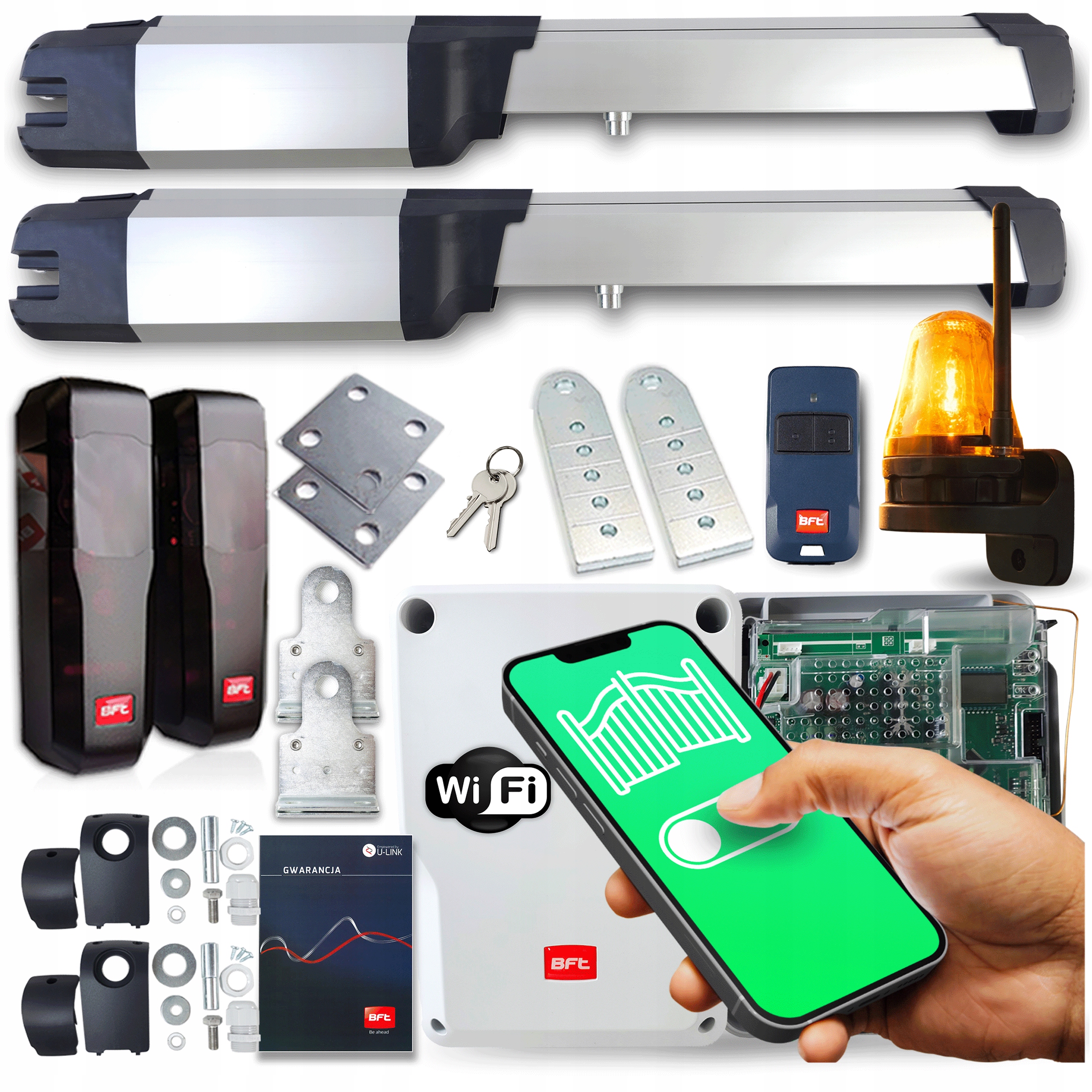 Napęd do bramy dwuskrzydłowej Bft Phobos B25 Thalia Duo Wifi 1x Pilot Bft