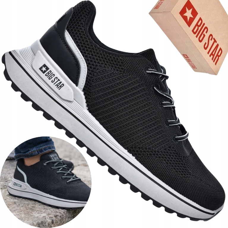 Buty męskie Big Star RR174539 sneakersy sportowe oddychające czarne