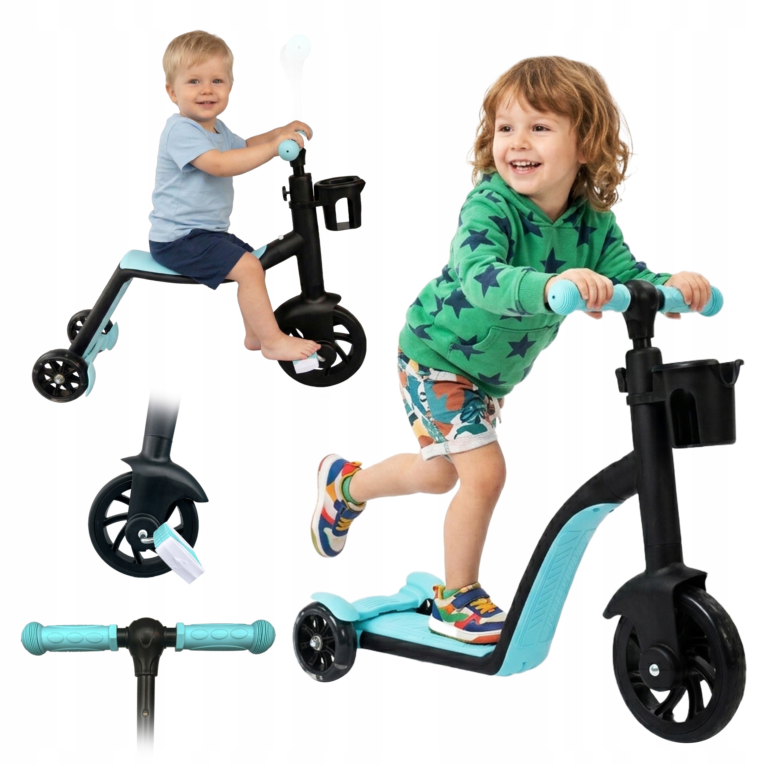 Hulajnoga dla dzieci 3w1 trójkołowa rowerek biegowy trójkołowy Playio