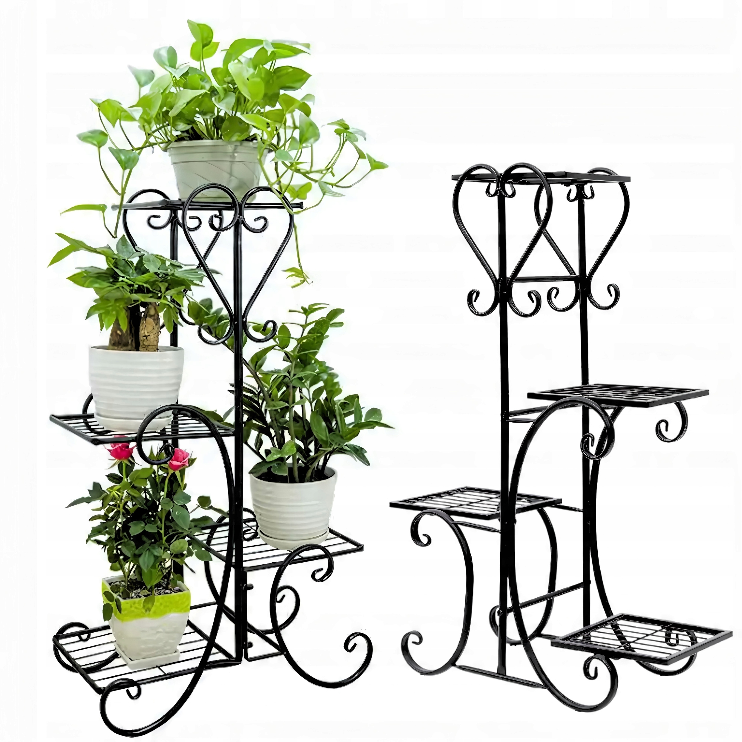 Držák Na Květináč Na Květiny Stojan Kovový Loft Rostliny Regál 79 CM