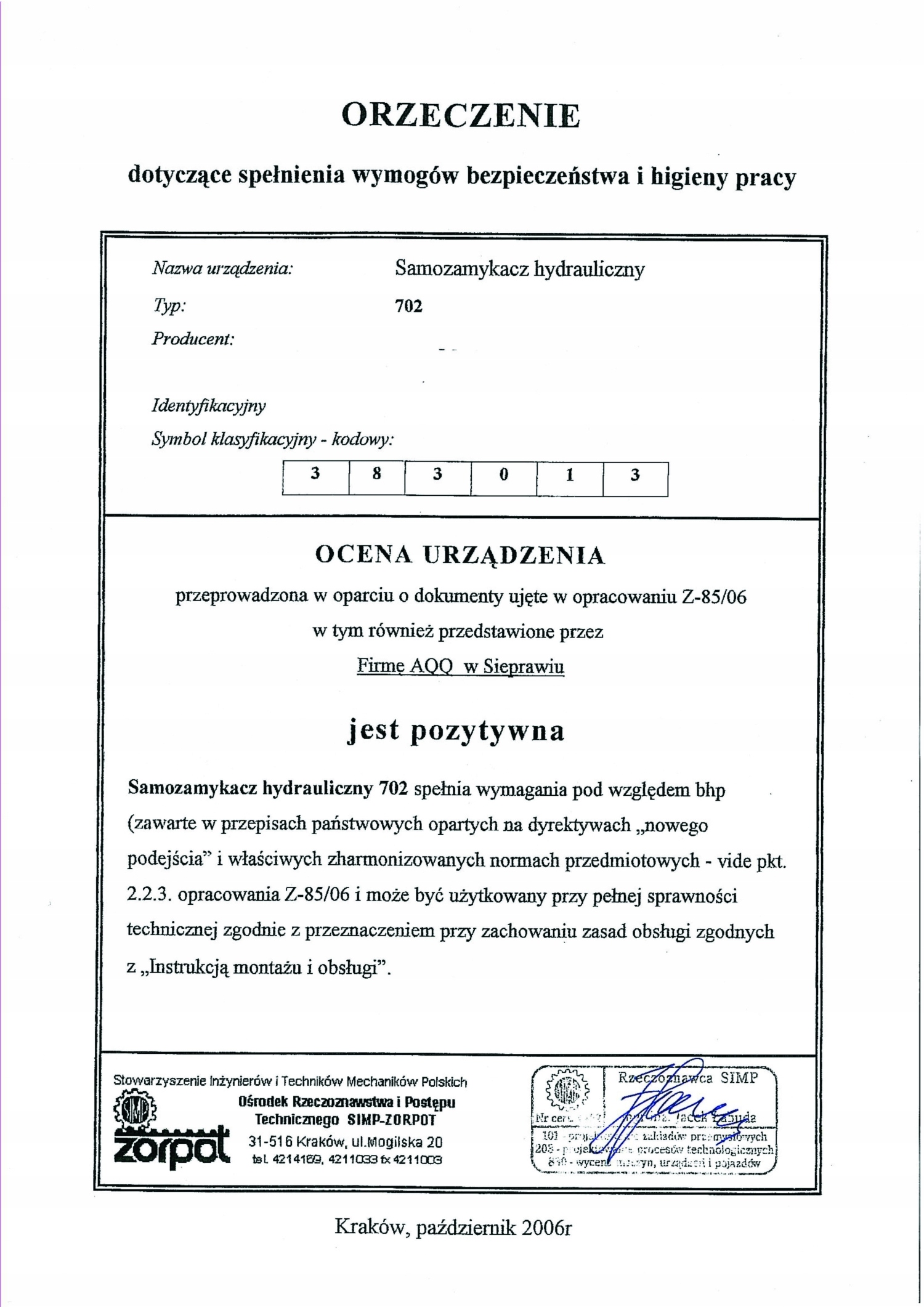 SAMOZAMYKACZ DO DRZWI ZAMYKACZ DRZWIOWY 60 KG Maksymalna waga drzwi 60 kg