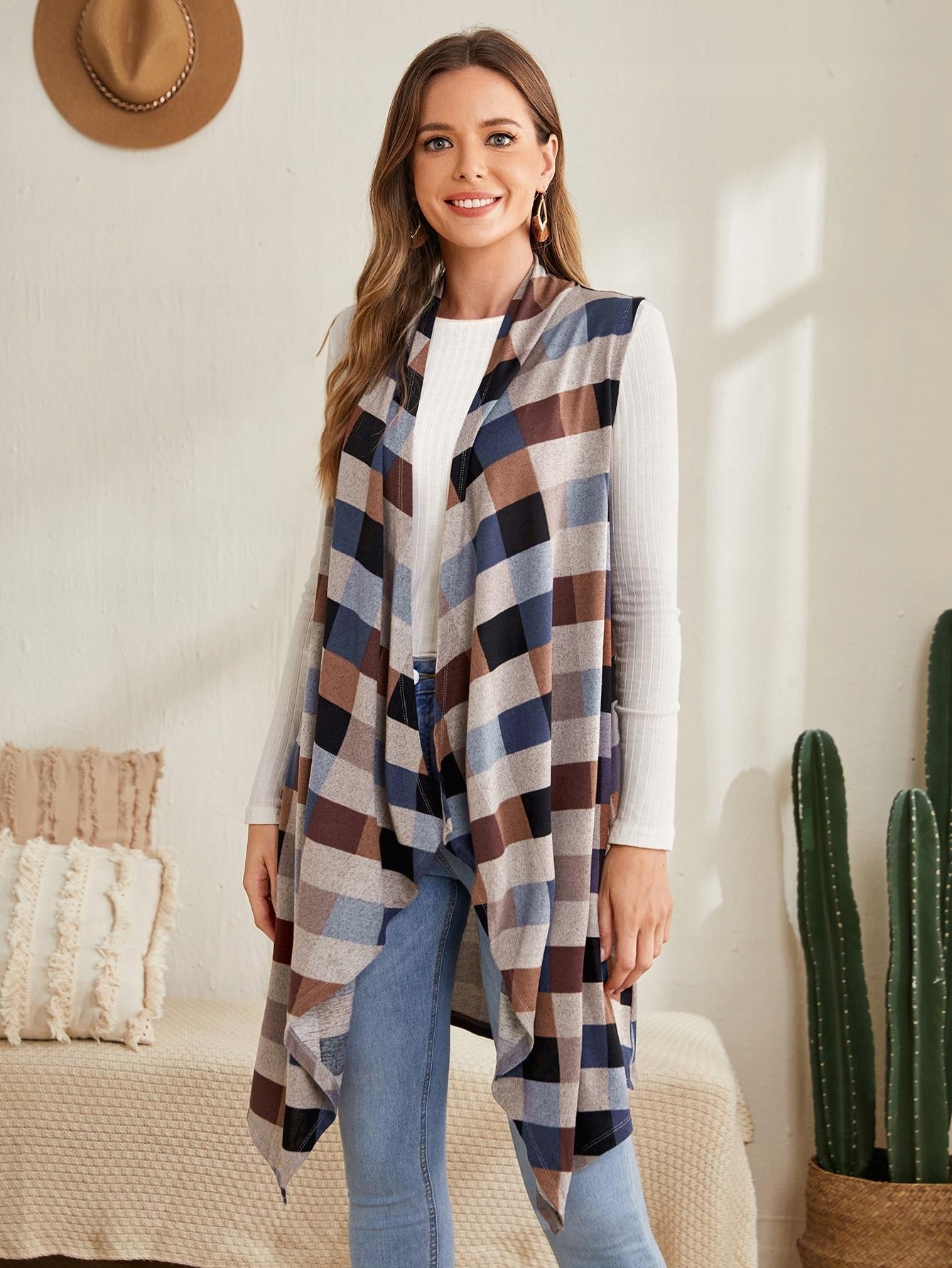 AW40 BEZRĘKAWNIK KAMIZELKA W KRATKĘ EMERY ROSE XL Marka inna