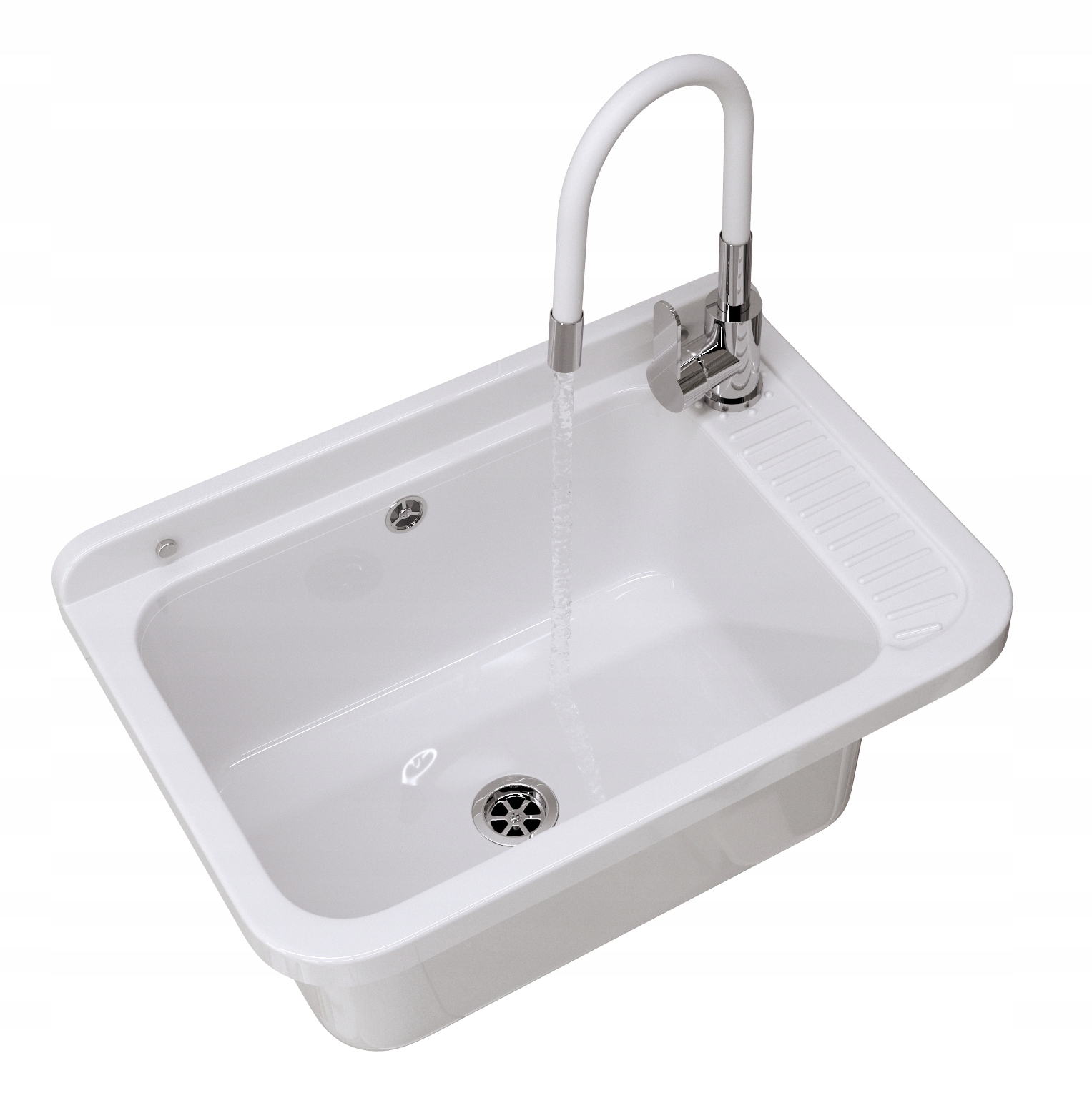 Biela Priemyselný Drez Technická Pracovná Komora Veľká Batéria Sada