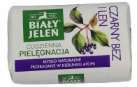

Biały Jeleń mydło w kostce Czarny Bez I Len