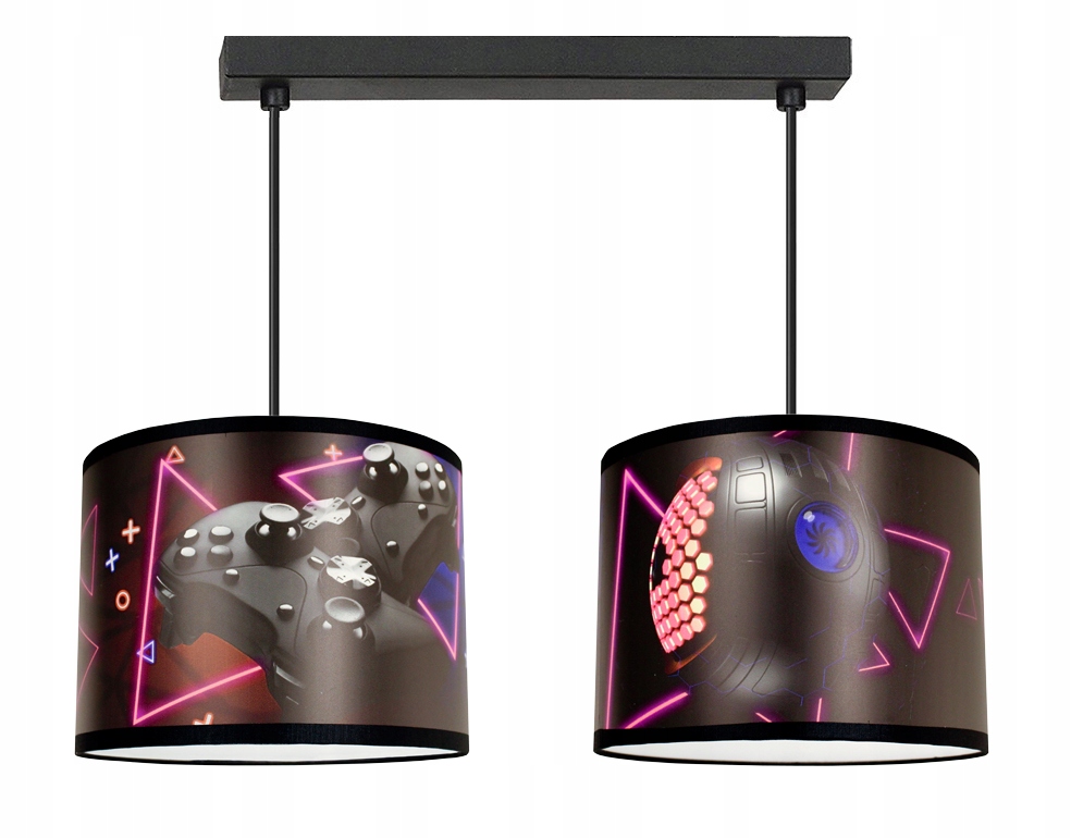 Młodzieżowa Lampa Wisząca Żyrandol Gaming 2 regulowana gamer gracz konsola