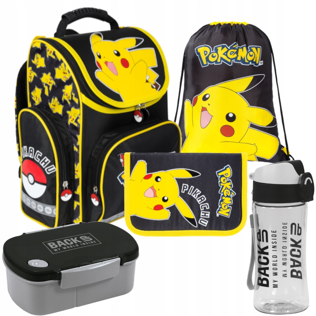 ZESTAW SZKOLNY 5-ELEMENTÓW POKEMON PIKACHU ST. MAJEWSKI