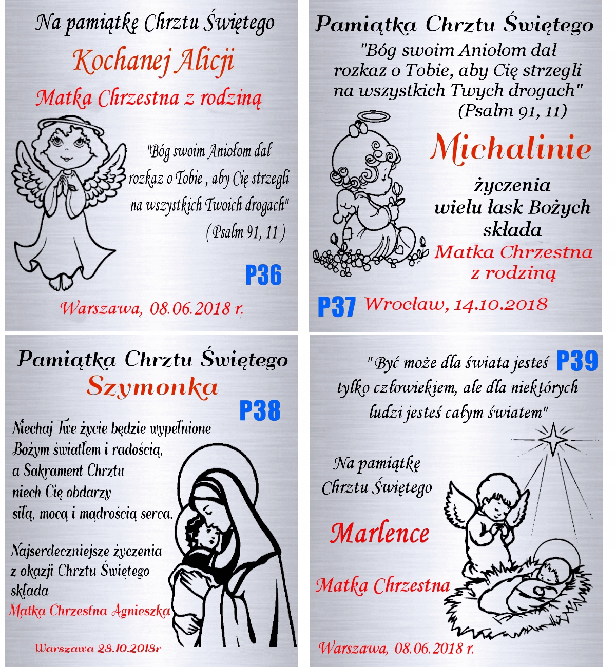 Łańcuszek SREBRO 925 Medalik Chrzest Komunia Bierzmowanie Grawer Splot Inny splot