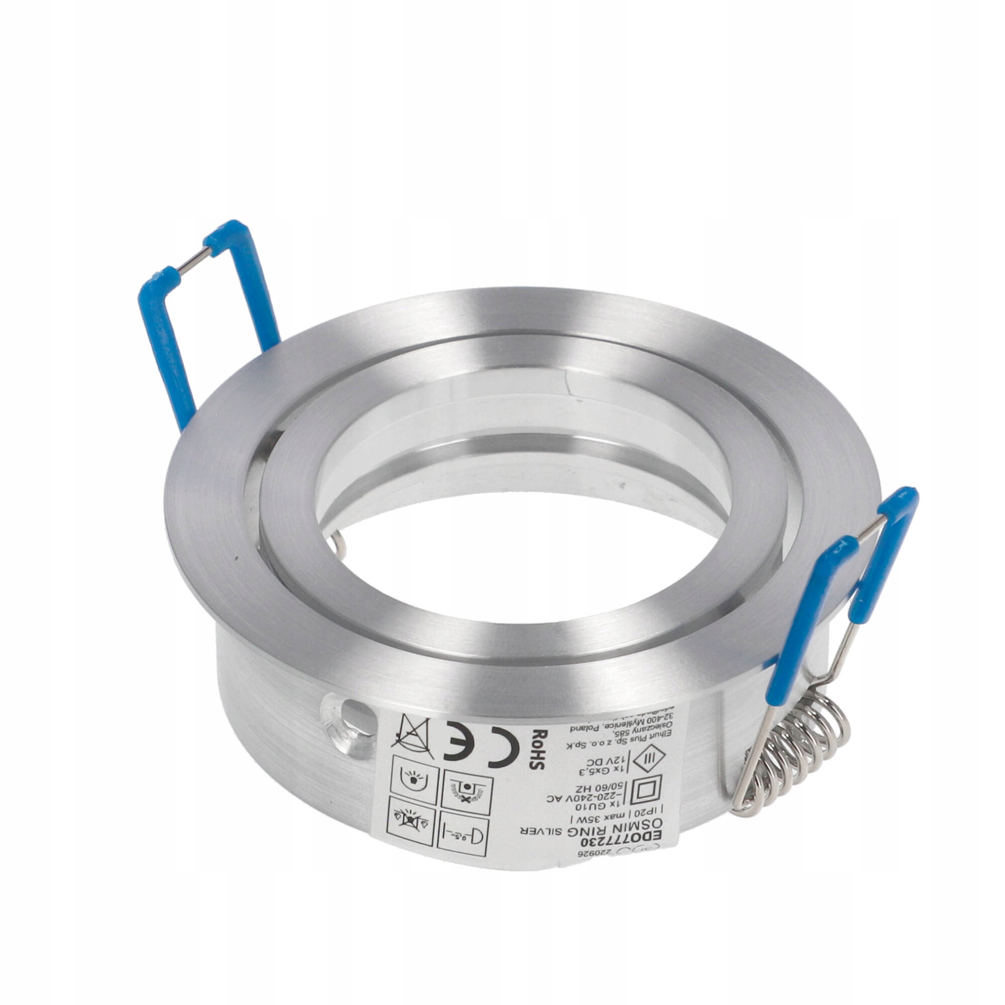 OPRAWA SUFITOWA PODTYNKOWA OKRĄG LED RUCHOMA GU10 SREBRNA EDO Kolekcja OSMIN RING SILVER