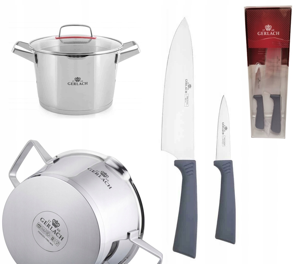 Veľký Hrniec Gerlach Superior 5,5L Nôž Šéfkuchára Nôž Na Zeleninu