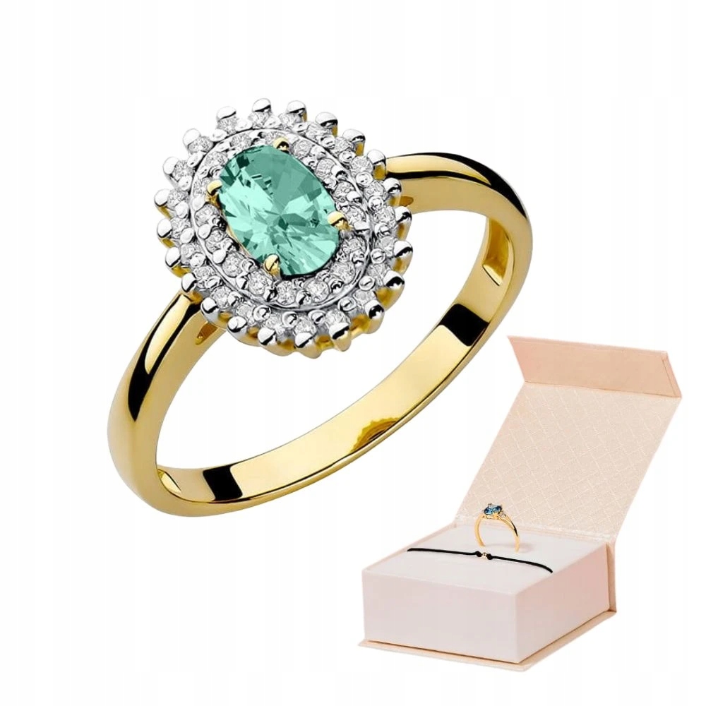 Prstýnek 585 Smaragd 0,40 ct Diamanty Zlatý Náramek