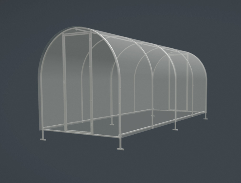 Mała Szklarnia z poliwęglanu ogrodowa 1,65x12 profile 20x20 poliwęglan 6mm Szerokość 1.65 m