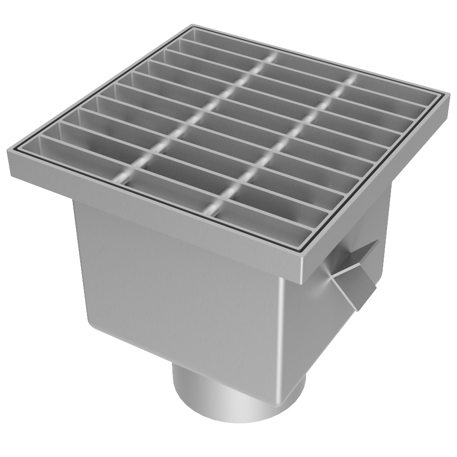 Nerezová kanalizačná mriežka 304, prelamovaná krytina, spodný podlahový odtok