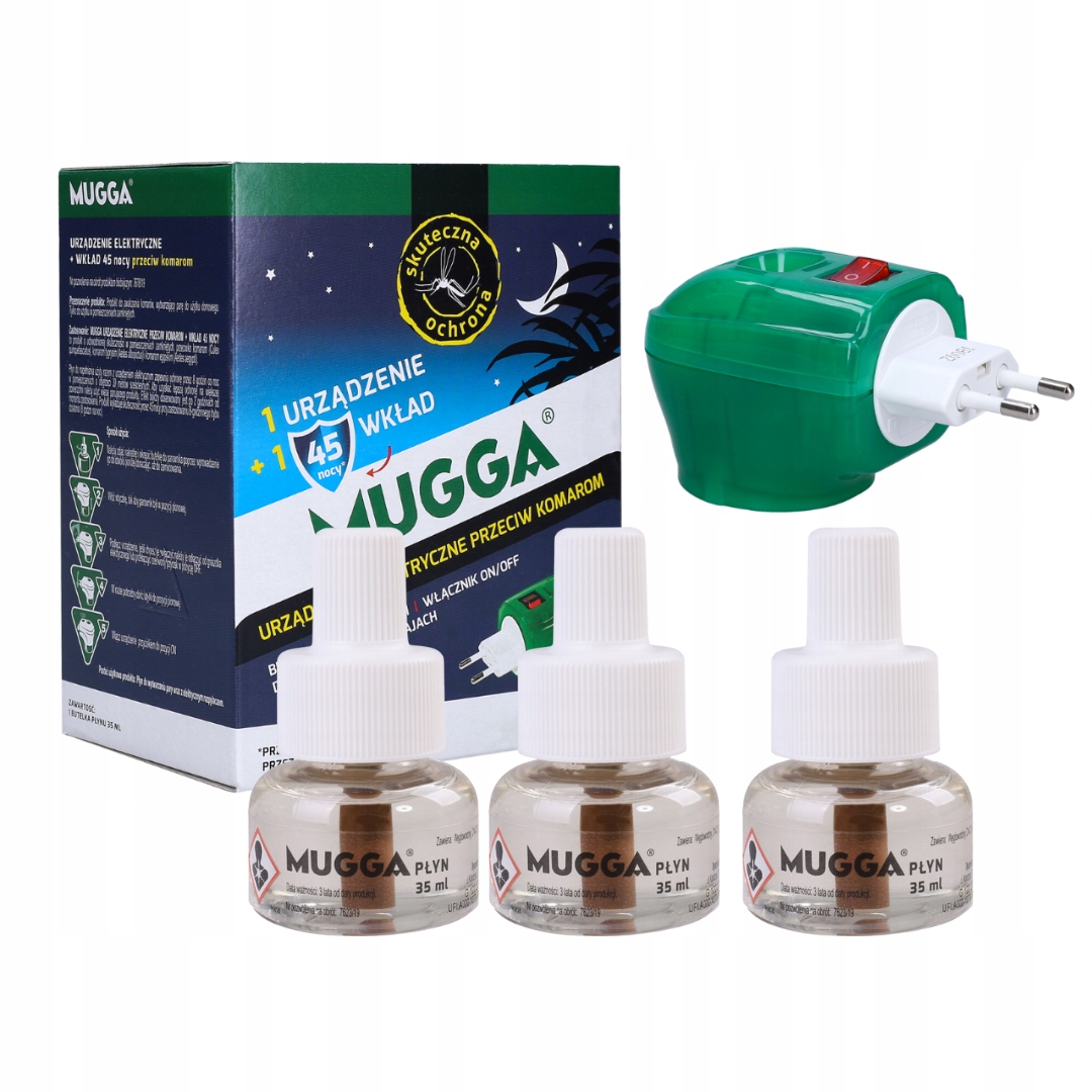 Mugga Odstraszacz Na Komary Owady Do Gniazdka Elektro 3x Wkład Zapasowy