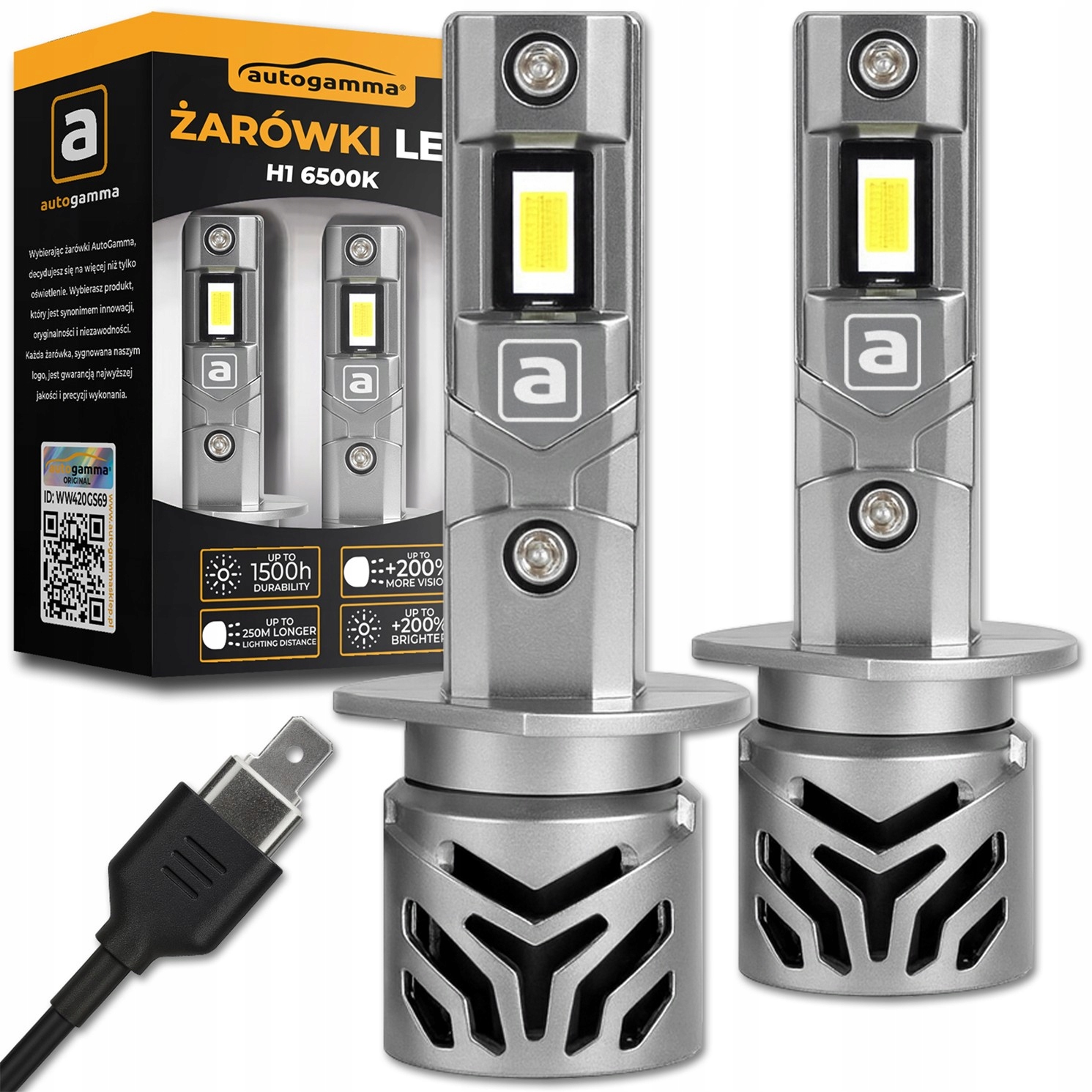Żarówki Samochodowe do Auta Led H1 80W 22000 lm 6500K Canbus Komplet 2 szt