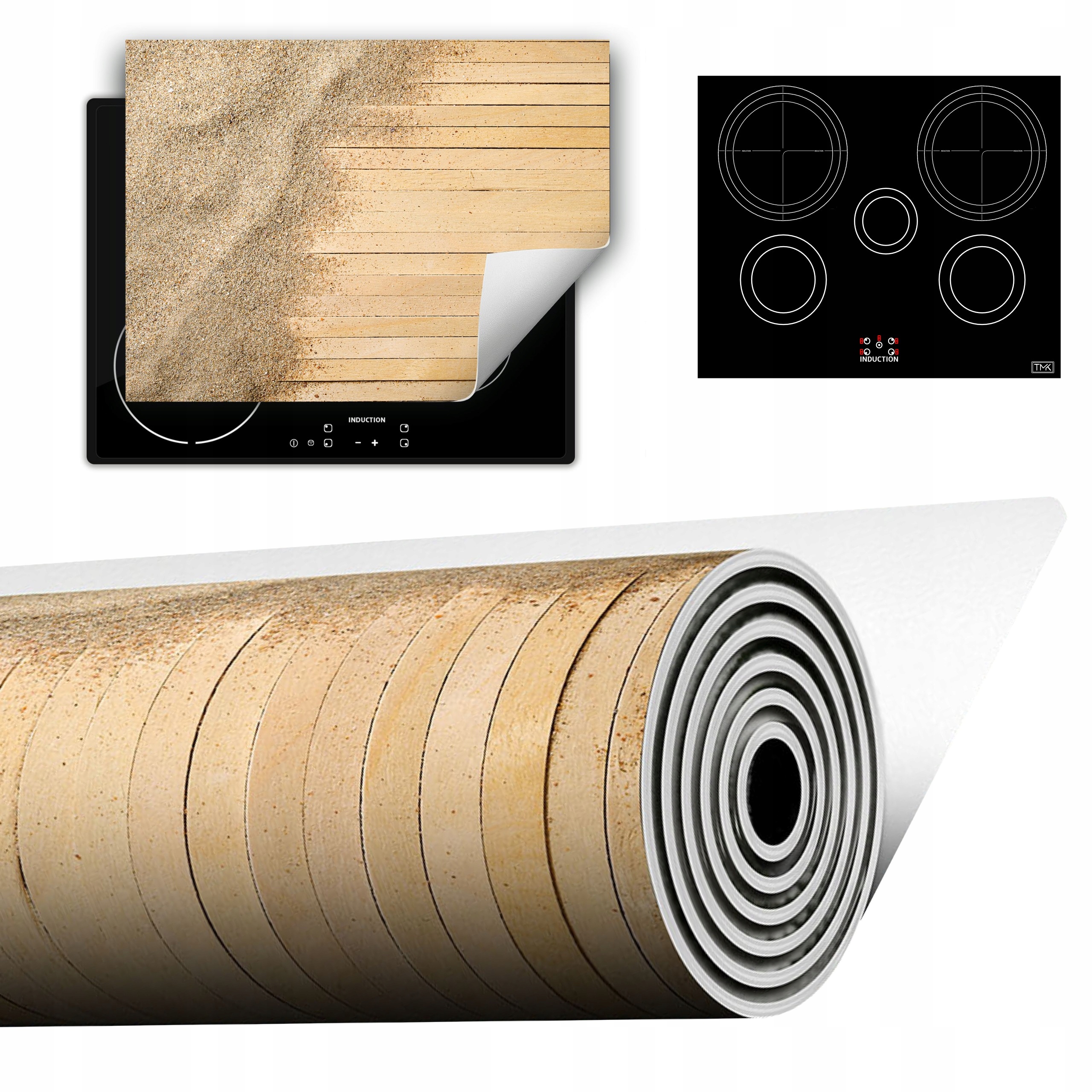 Vinylová Podložka Do Kuchyně Více Místa 70x52 písek dřevo