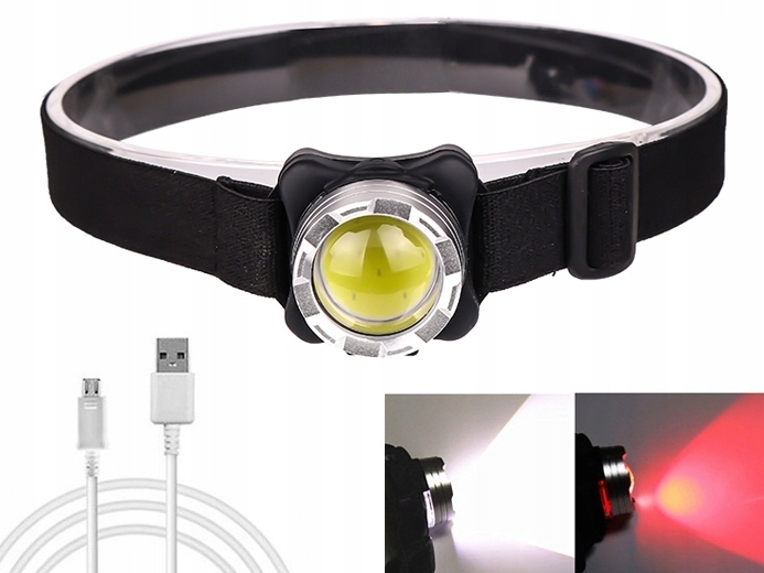 

Mocna Latarka Czołowa Vision F006 Cob Usb Aku B/c