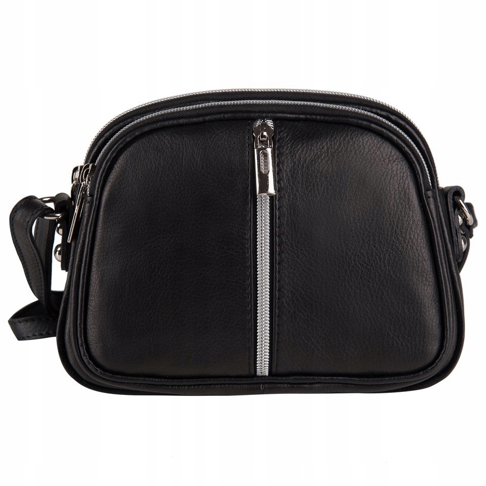 WŁOSKA CZARNA LISTONOSZKA SKÓRZANA TOREBKA MIĘKKA SKÓRA CIELĘCA VERA PELLE