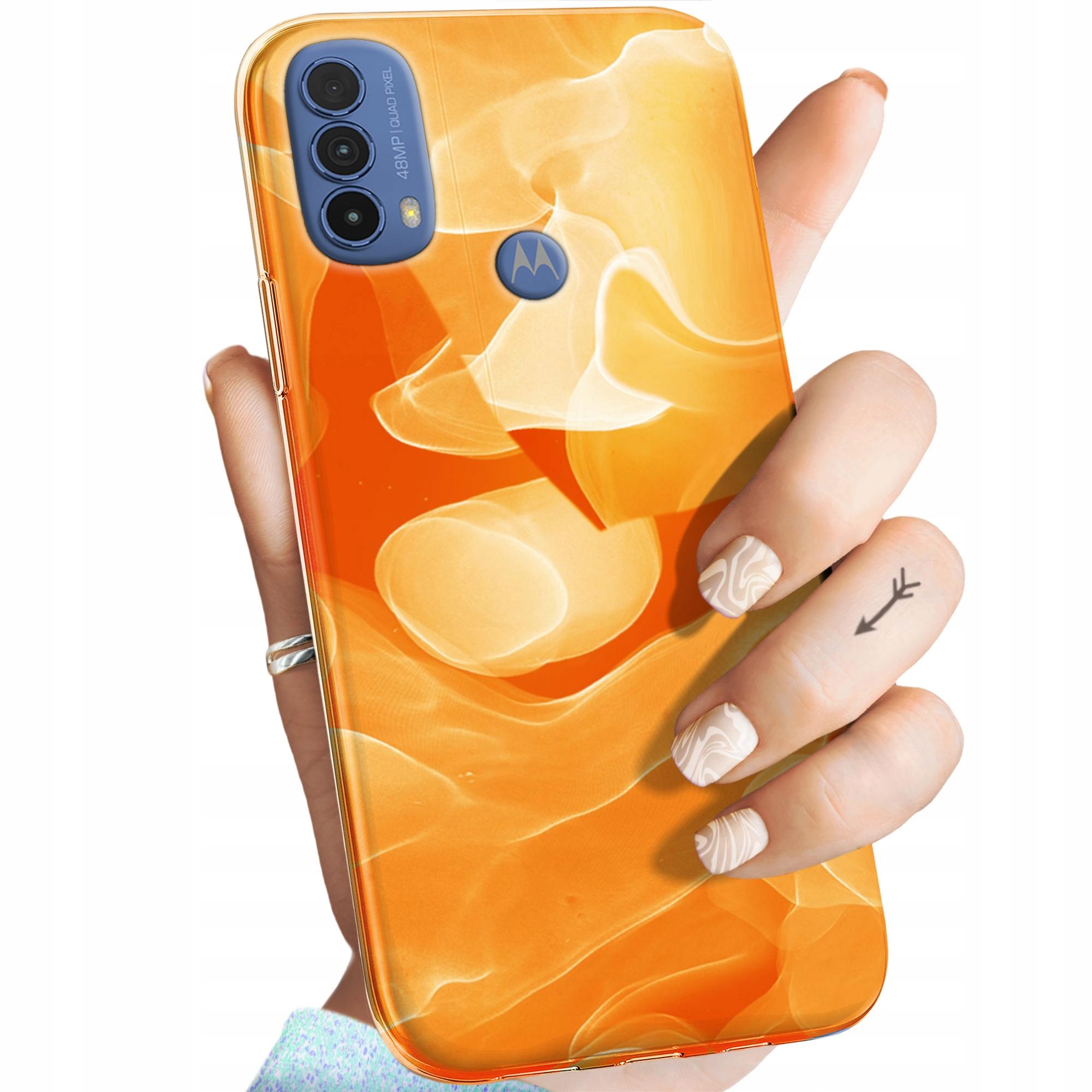 Etui Do Motorola Moto E30 E40 Pomarańczowe Pomarańcze Orange Case