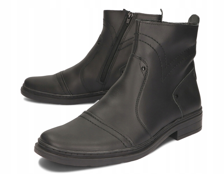 SZTYBLETY ZIMOWE KOZAKI SKÓRA 252 CZARNY 42 Model SZTYBLETY