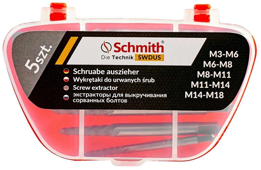 WYKRĘTAKI DO URWANYCH ZERWANYCH ŚRUB 5szt WYKRĘTAK ZESTAW SCHMITH Kod producenta SWDUS