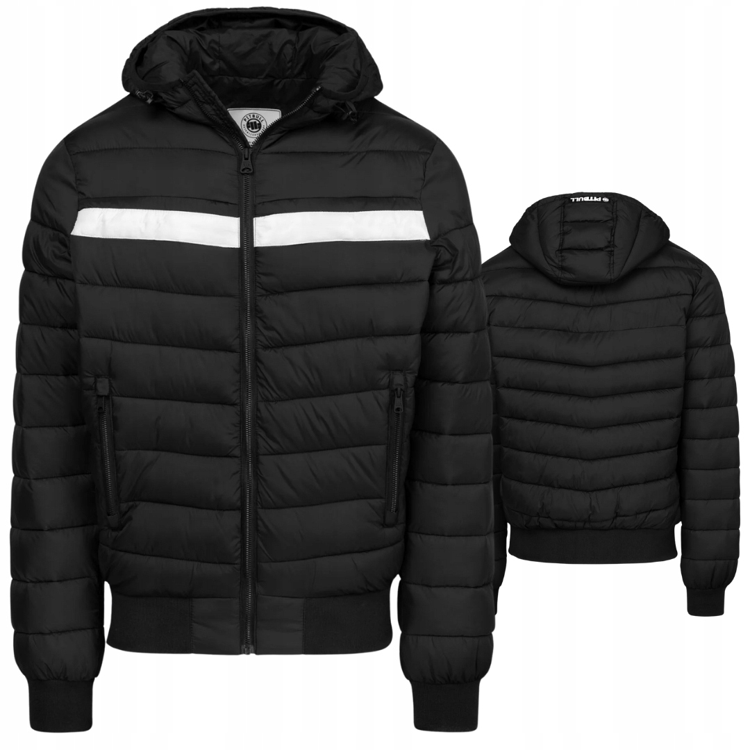 Pánská Zimní Bunda Pitbull West Coast S Kapucí Rubio Černá S