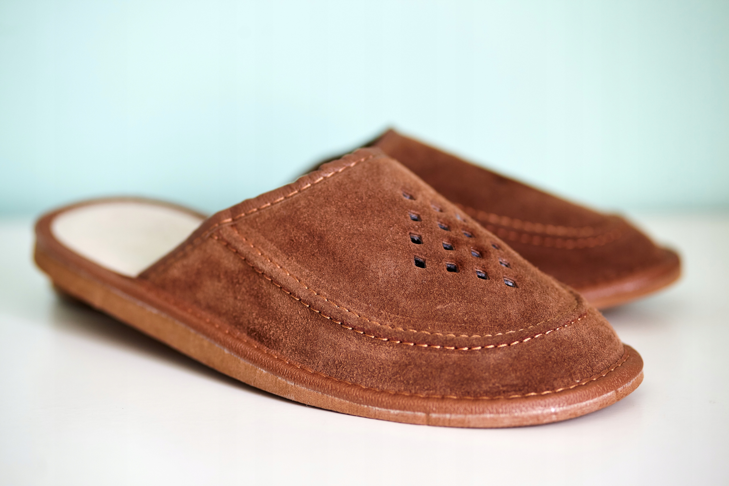 

Męskie Skórzane Pantofle Kapcie Góralskie Zamsz 44