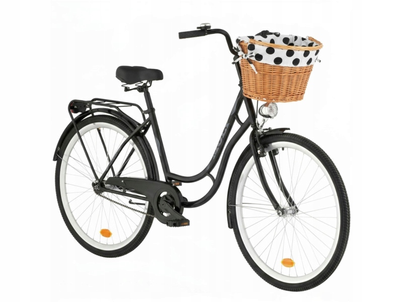 Rower miejski Moly 1B 28 cali damski Czarny Koszyk Wkład