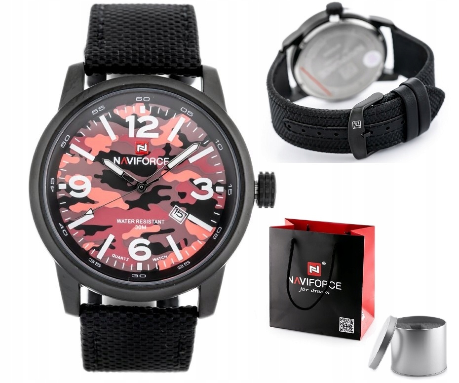 

Męski Zegarek Naviforce commando militarny moro