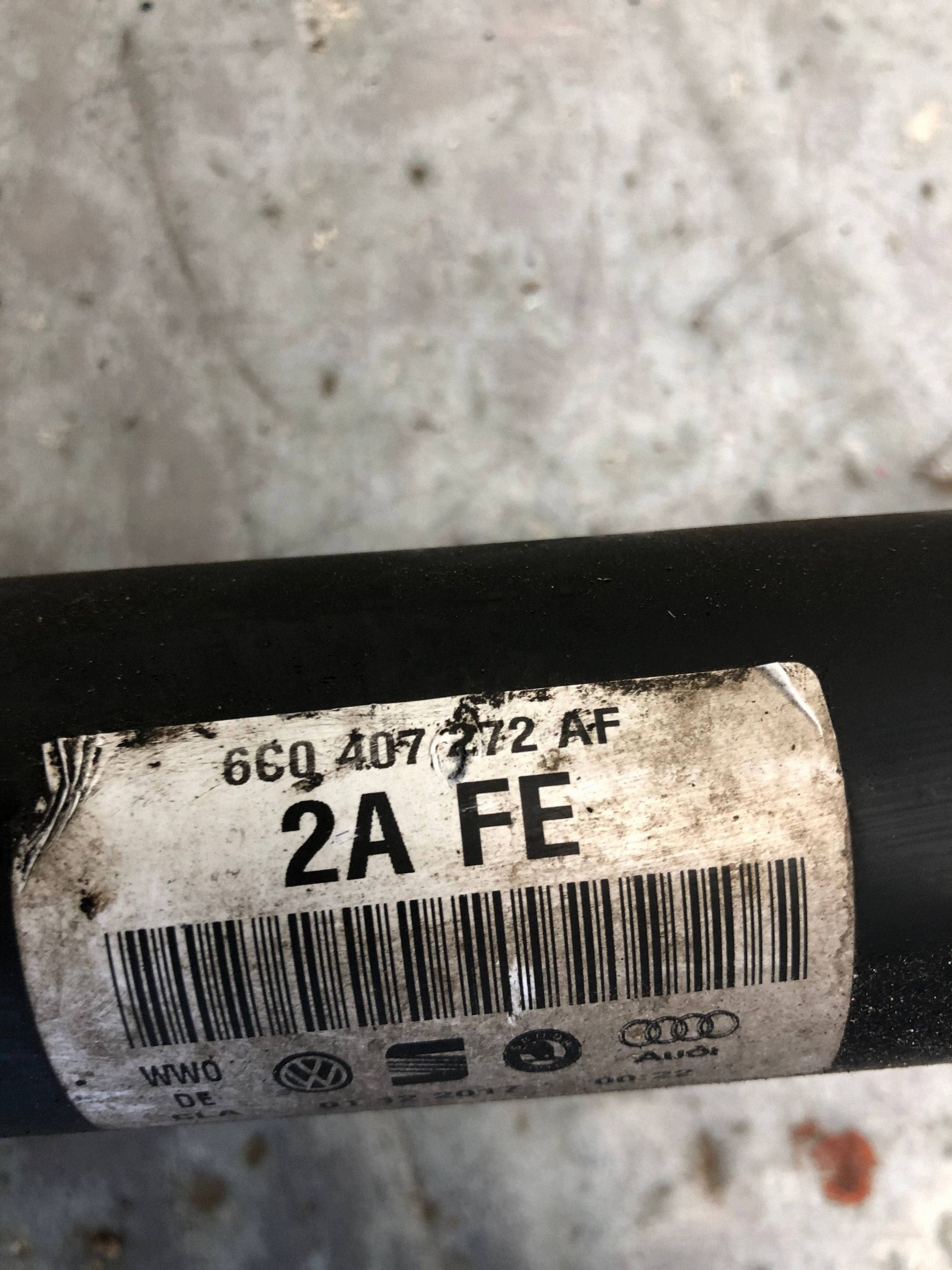 semi-axis right SKODA RAPID 6C0407272AF