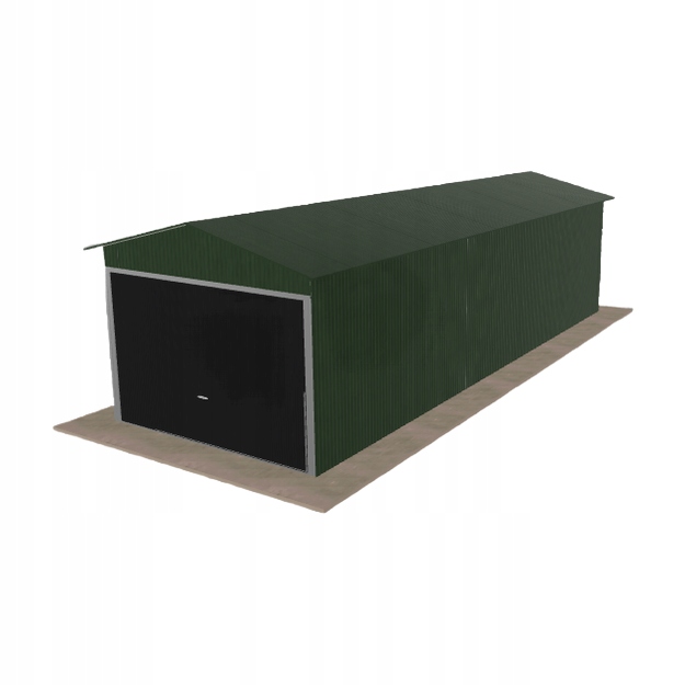 Plechová garáž 3x8.5 m jednopolohová, dvoupolohová, zelená